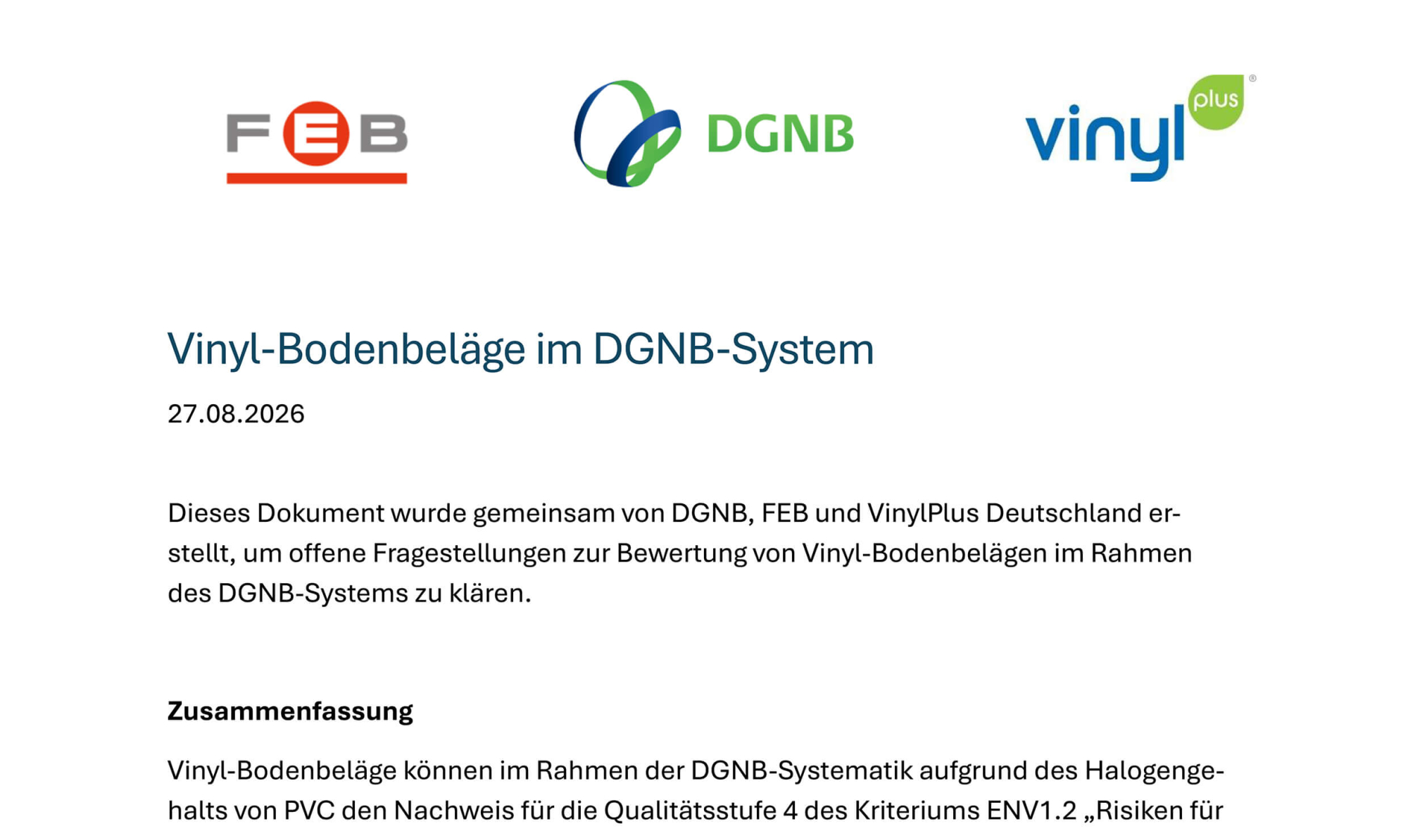 Ausschnitt aus DGNB Titel PDF