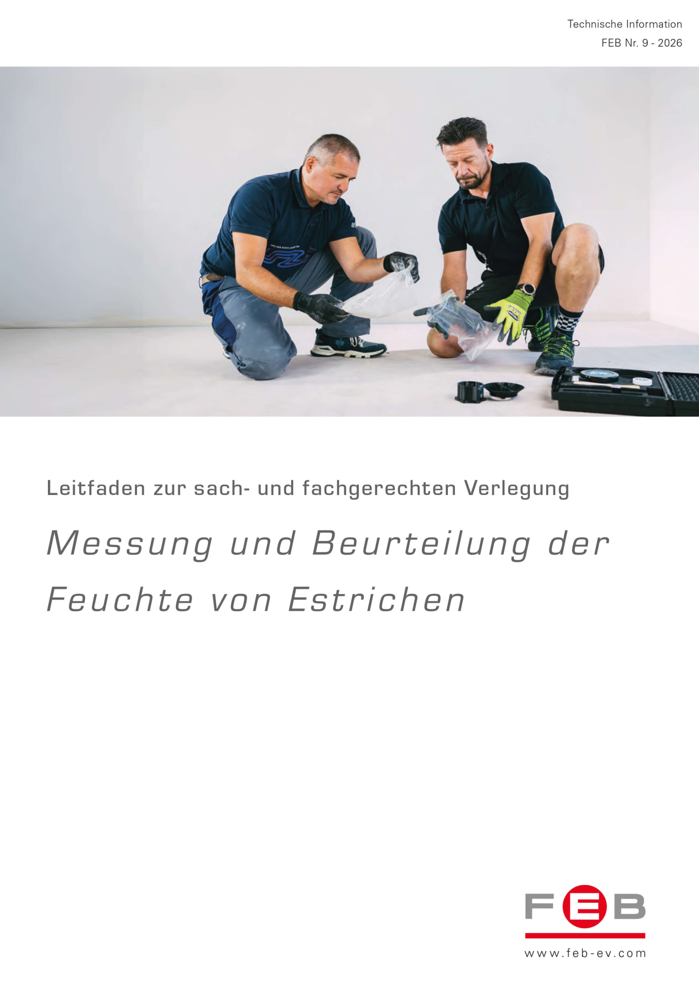 Titelseite des PDFs "Messung und Beurteilung der Feuchte von Estrichen"